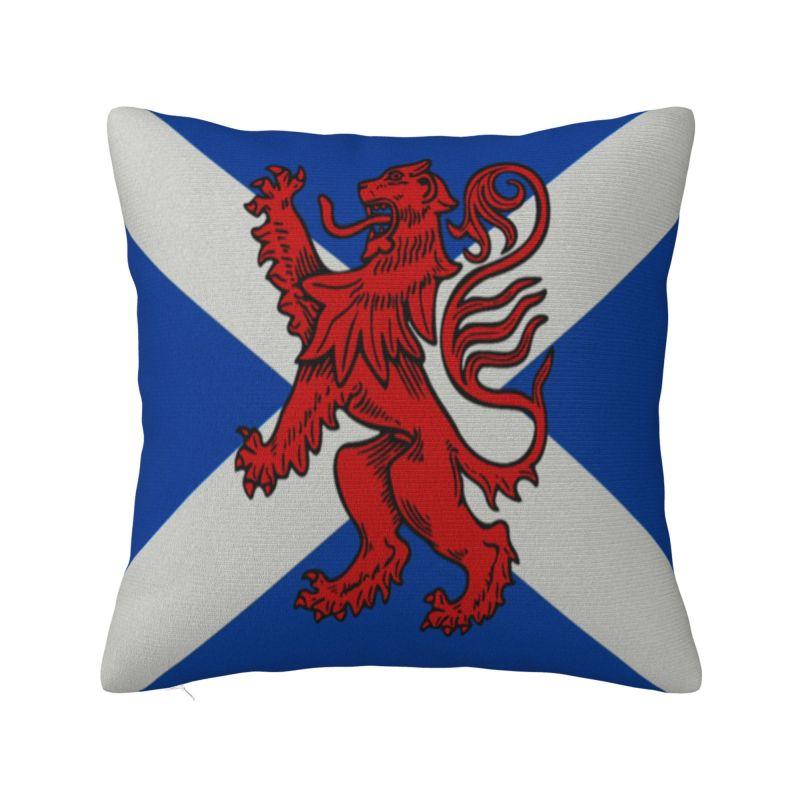 Helenal Unisex Custom Nordic Style Scotland The Scottish Lion Cushion Cover 40X40cm Velvet Throw Pillow For Sofa Car Square Pillowcase