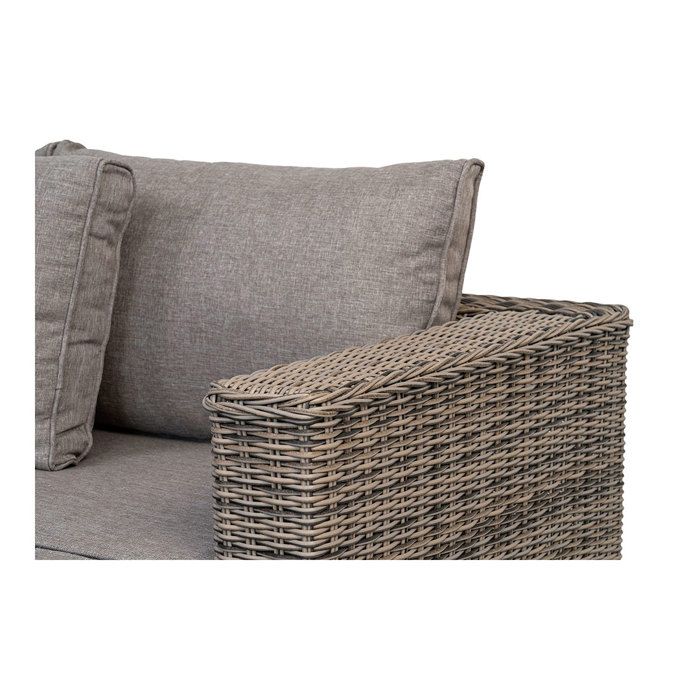 Sofa Set - EBUY24 - Calvi - Rattan - Grey Kubu Outdoor Cushions - Outdoor