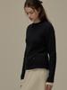 BEMUSE MANSION Half Neck Wool Knit Top - Navy