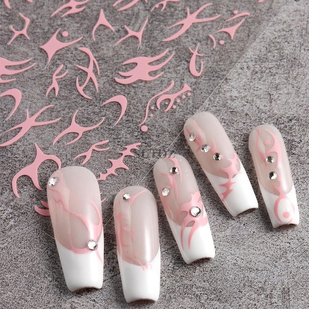 Nail Sticker Geometric Pattern Shining Star Moon Back Adhesive Nail Decals