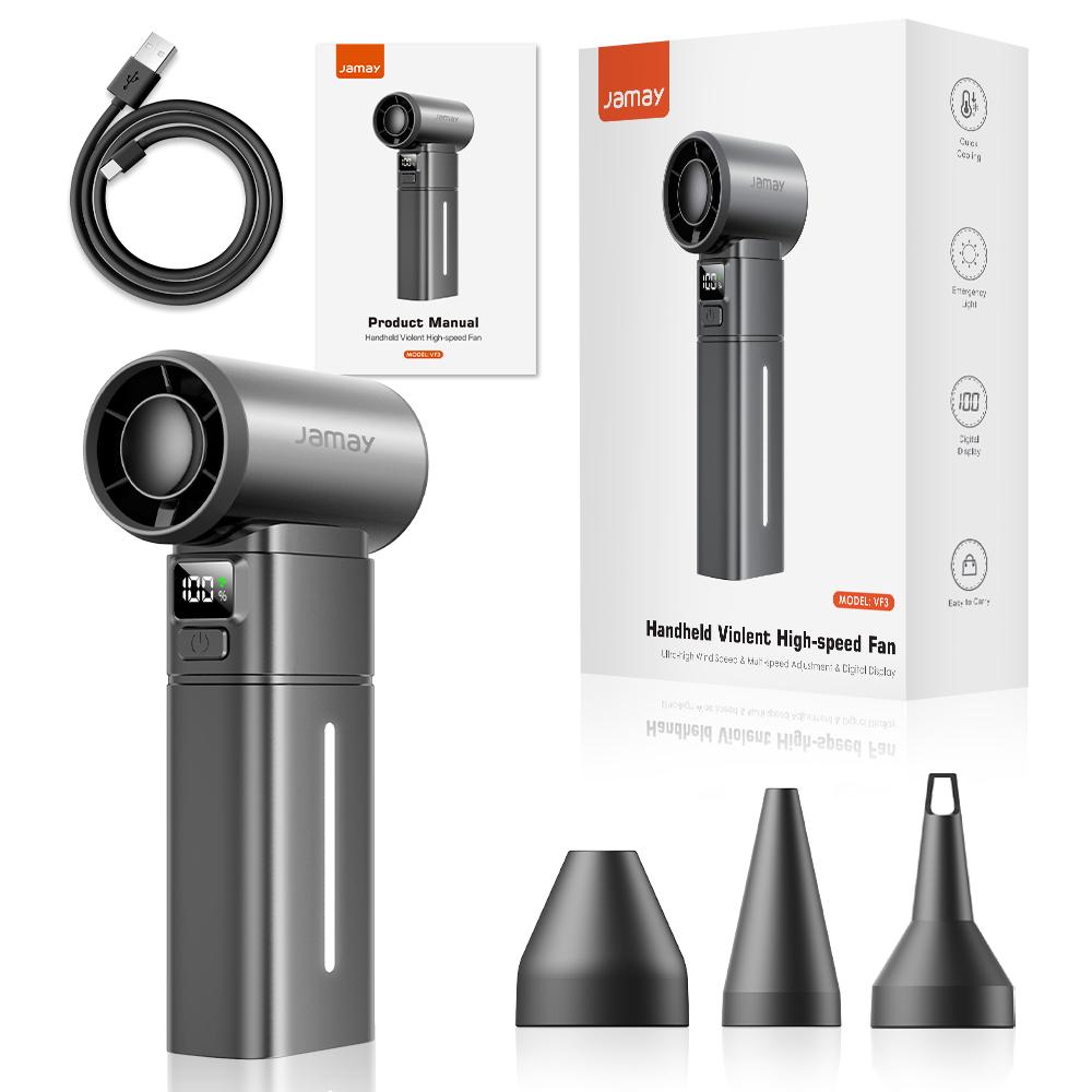 

Turbo Fan High Power Jet Fan Brushless Motor Variable Speed Dust Blower Cleaning Tool Air Duster Handheld Air Blower with 3 Jet чёрный