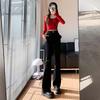 Spice Girl Micro-pull Jeans Women's Spring and Summer High-waisted Flared Horseshoe Pants Slim and Thin Versatile Trousers Ins Tide