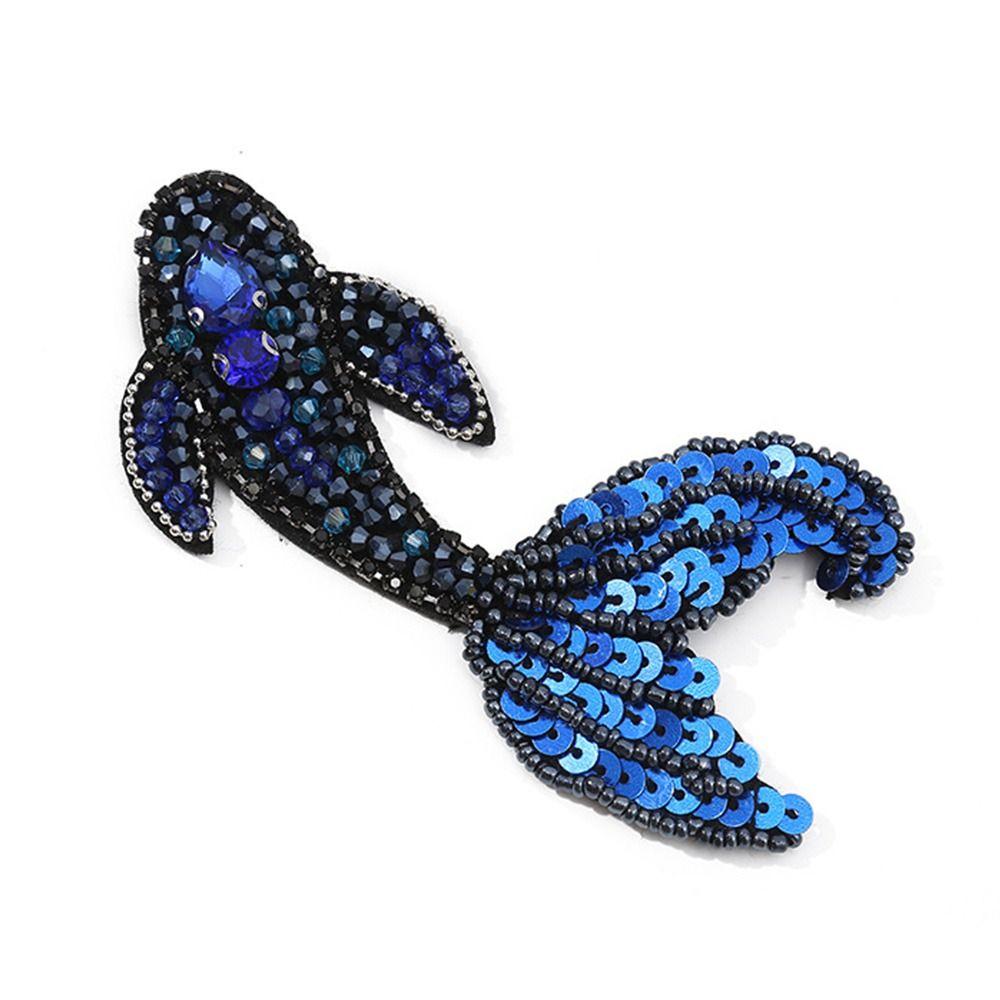 3D Beaded Patches Handmade Cartoon Patches Marine Animal Patches  For DIY Craft & Cloth Decoration