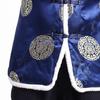Stand Collar Sleeveless Disc Buckles Furry Trim Tang Suit Vest Men Winter Chinese New Year Tang Suit Waistcoat Outerwear