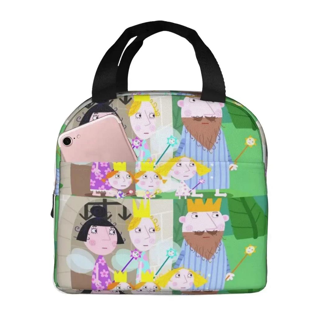 Ben And Hollys Cartoon Insulated Lunch Bag for Women Children Portable Food Boxes Thermal Lunch Box Tote