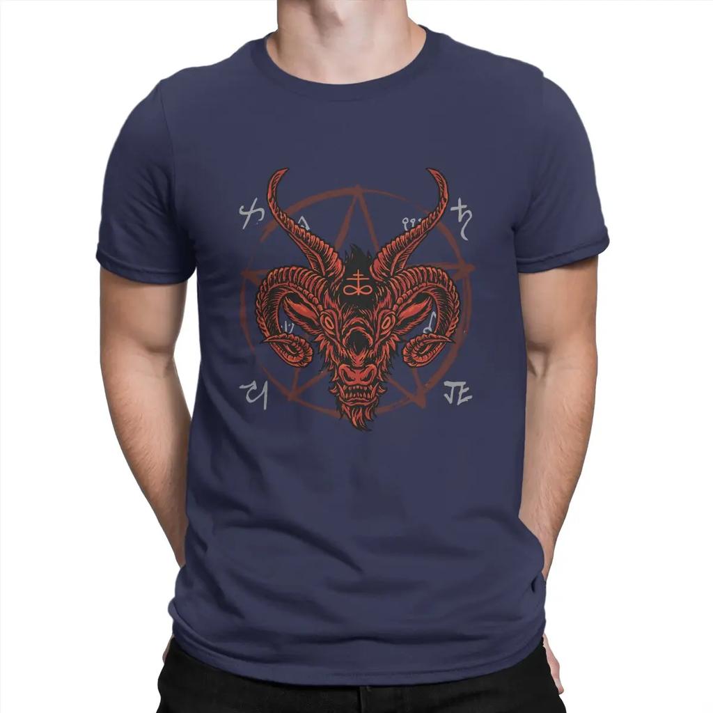 Satan Antichrist Goat Lucifer Devil Occult Classic Mans TShirt Baphomet Art Crewneck Tops 100 Cotton T Shirt Funny Top Quality