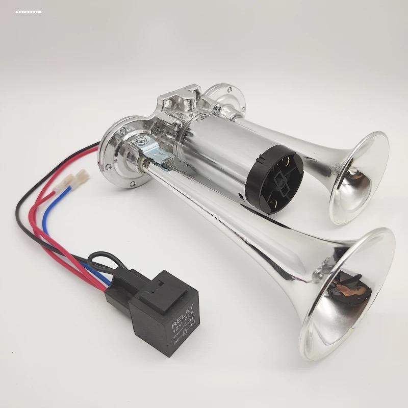 Electric Horn Trumpet Marine Chrome Fog Stainless Steel Boat Truck 12V 150DB Super Loud Train Horn For Motorcycle Car Boat Truck