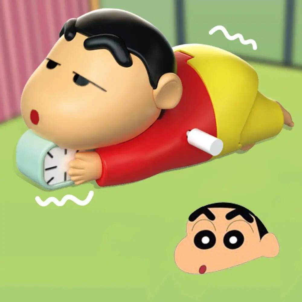 Crayon Shin-Chan Clockwork Model Toy Don'T Want To Get Up Anime Figure Model Toy Propel Alarm Clock Dynamic Crawl Toys Fun Gift