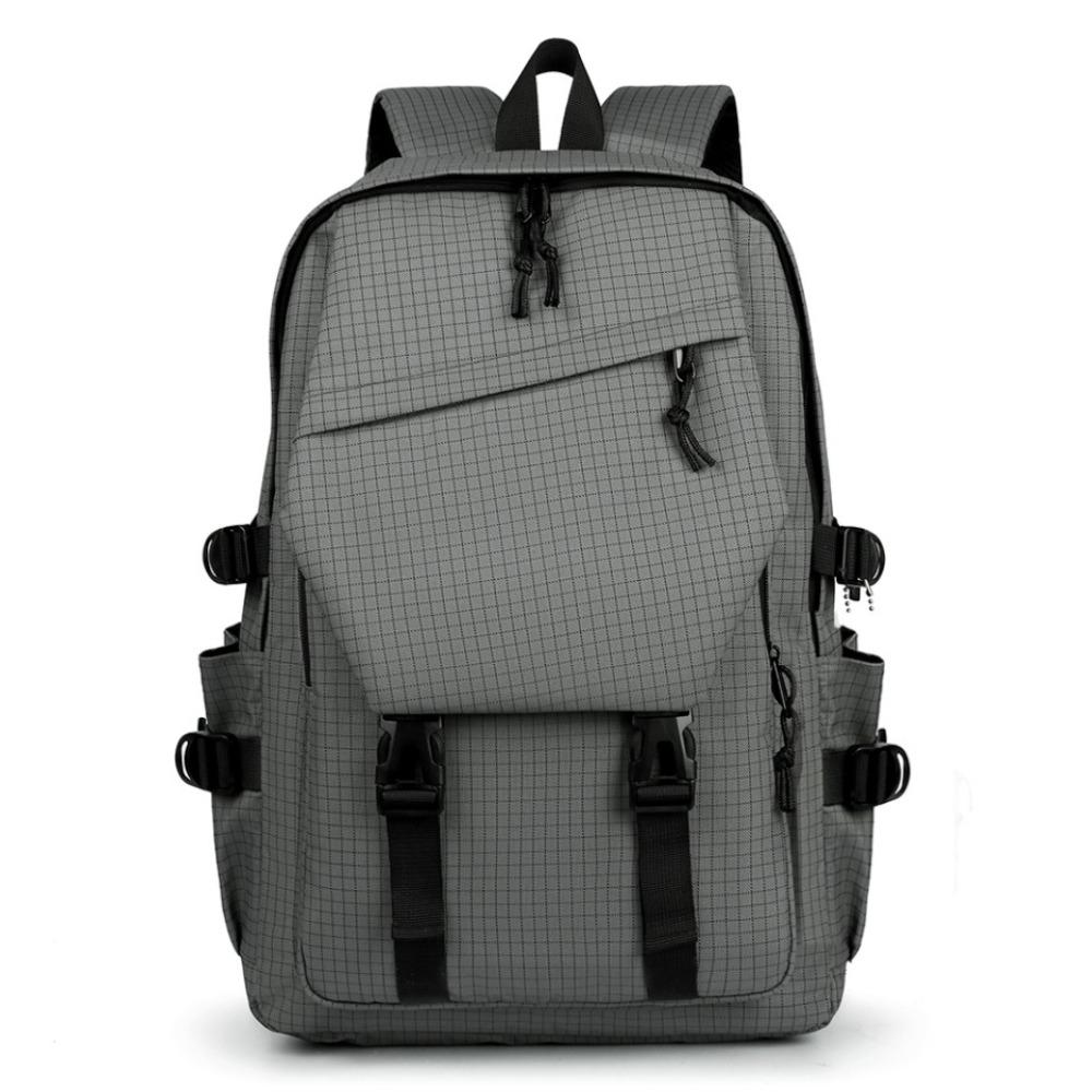 Рюкзак в клетку простой парный рюкзак большая вместимость школьная сумка для студента уличный рюкзак для отдыха серый