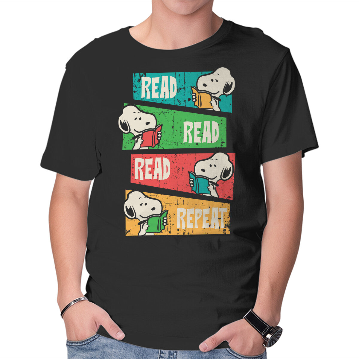 Unisex Crew Neck T-Shirt Read Read Read Graphic Short Sleeve Casual Tee XL