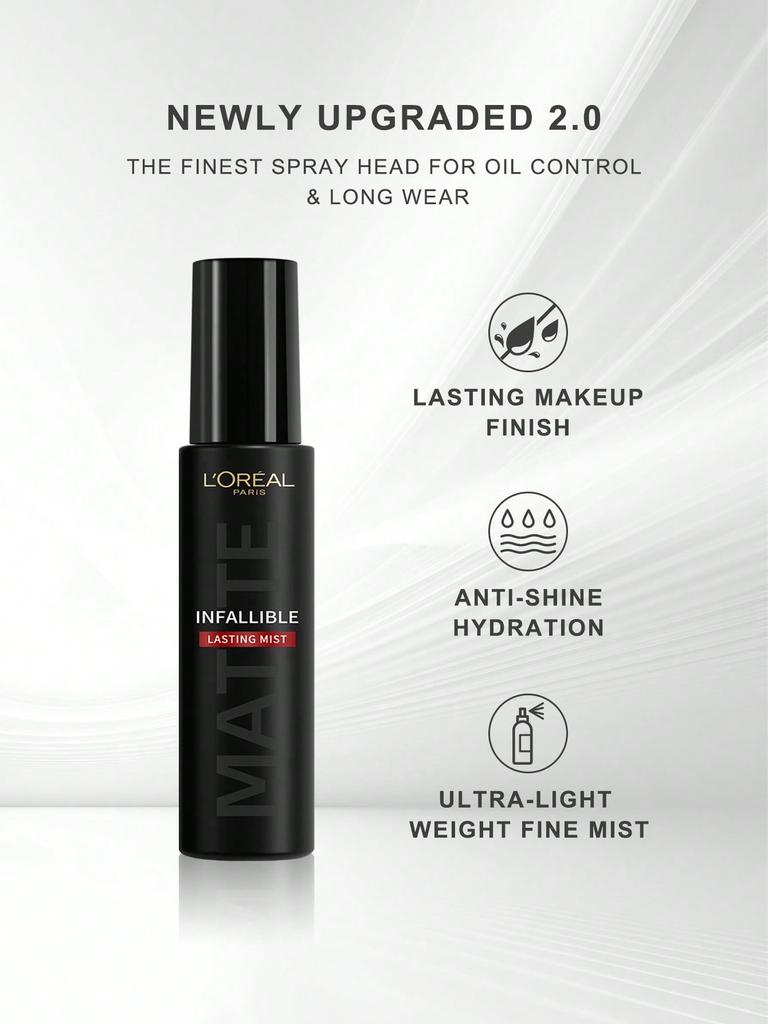 L'OREAL PARIS Infallible Lasting Mist Matte 100ml - Long-Lasting Matte Finish