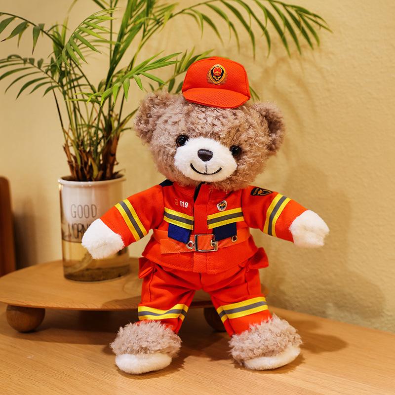 

Пожарный Медведь Пожарный Медведь Полицейский Медведь Кукла Подарок Плюшевая Кукла Мишка Тедди weight 0.24kg