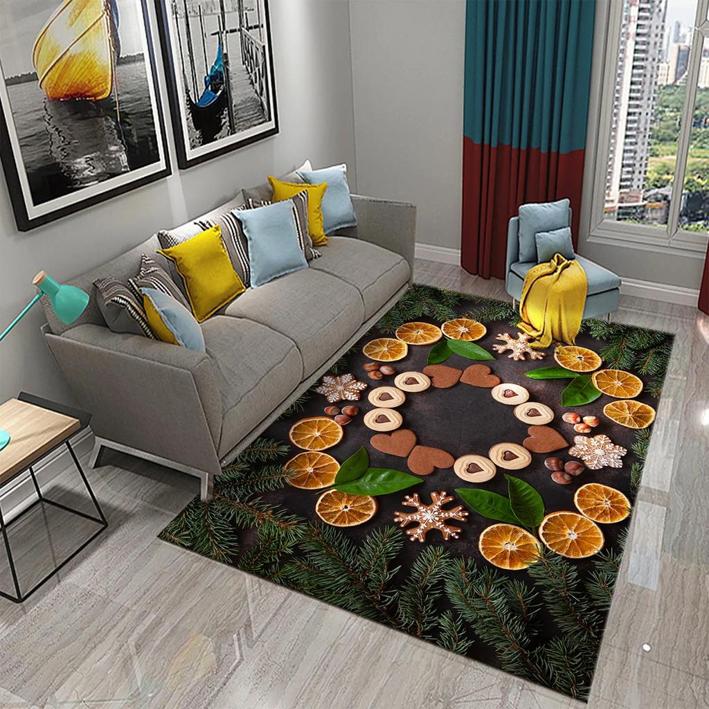Christmas Cookies Carpet Gingerbread Man Rug Dessert Printed Rectangle Area Rugs Yoga Mats Bedroom Living Room Decor Door Mat