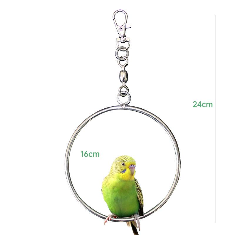 Hanging Birds Swing Stainless Steel Perch Stand Paw Grinding Toy for Parrot Cockatiel Budgie Macaw African Grey