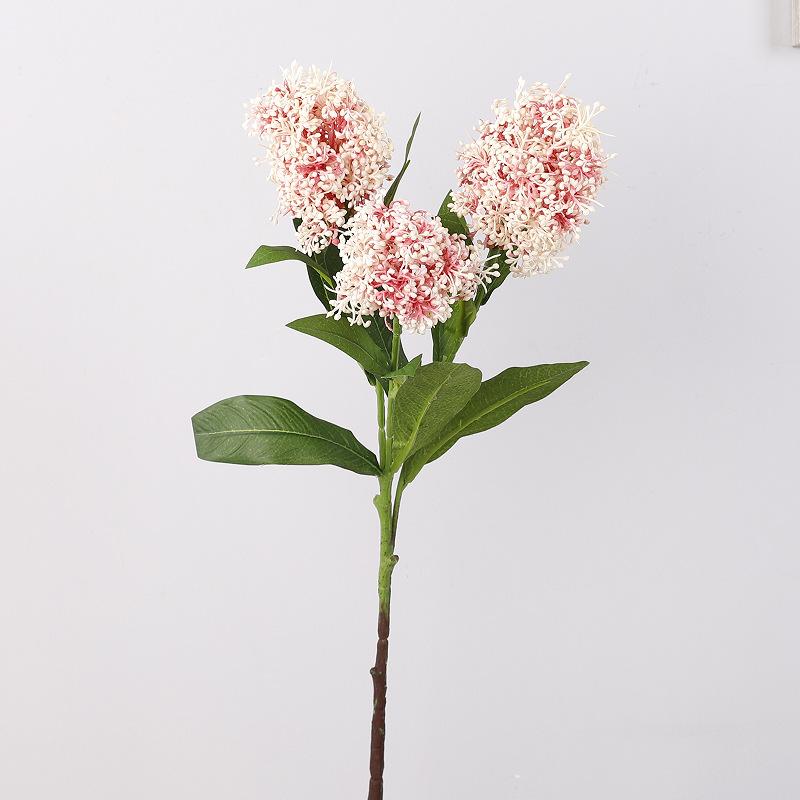 Single Wooden Hydrangea Fake Flower Interior Decoration Ornament Floral Arrangement, Wedding Simulation Snowball Flower