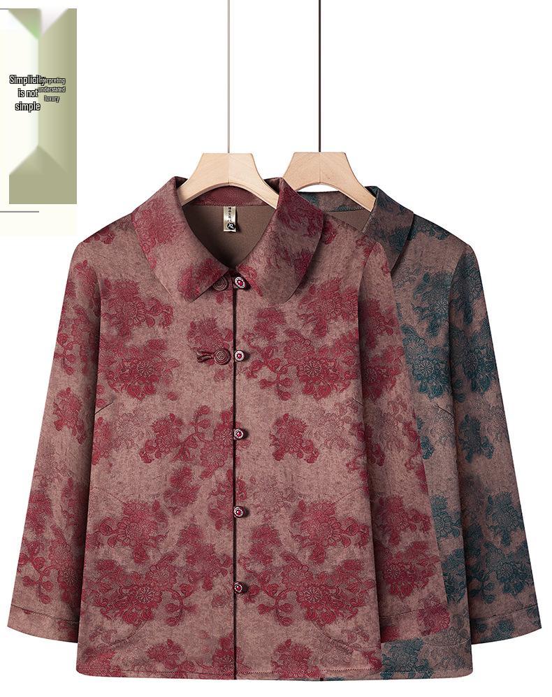 Mother's 2026 Lapel Jacket for Middle-Aged Women - Stylish, Loose Fit for Spring & Autumn