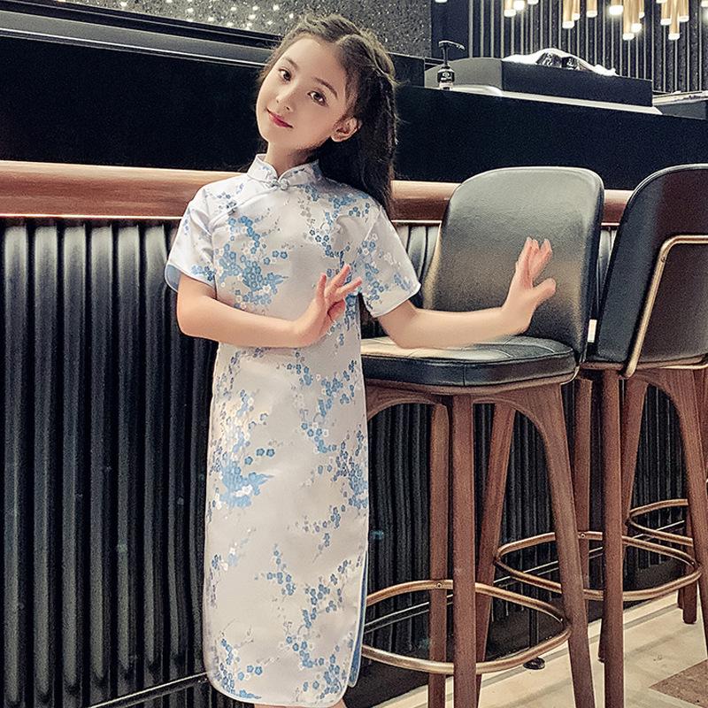 2023 Chinese Style Floral Cheongsam for Girls - Birthday, Banquet & Performance Dress