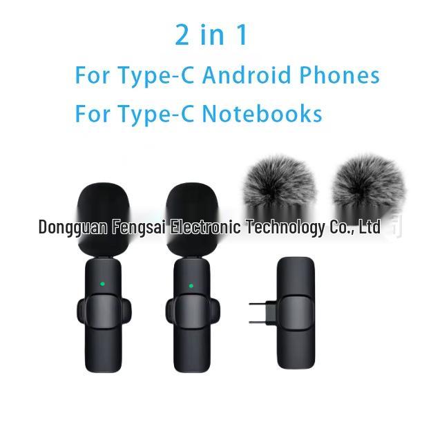 K1K9 Wireless Lavalier Microphone K15 - Dual Mobile Live Streaming & Outdoor Recording Noise-Reducing Mic