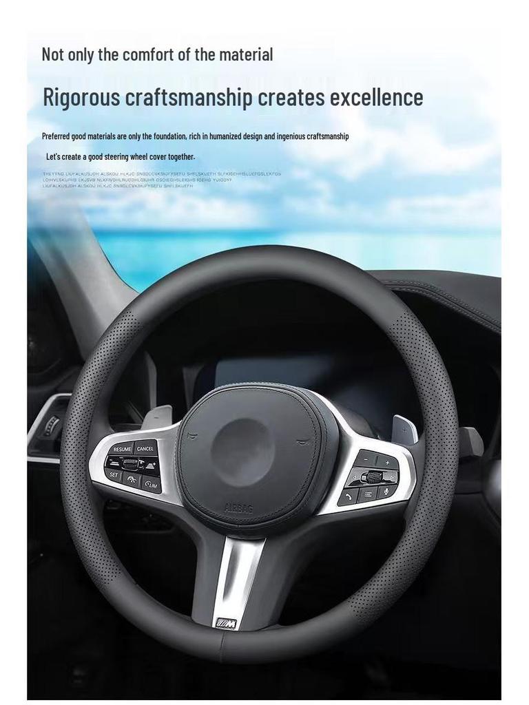 Nappa Leather Ultra-Thin Breathable Steering Wheel Cover for Mercedes C260L/E300L/GLC300L/GLB20