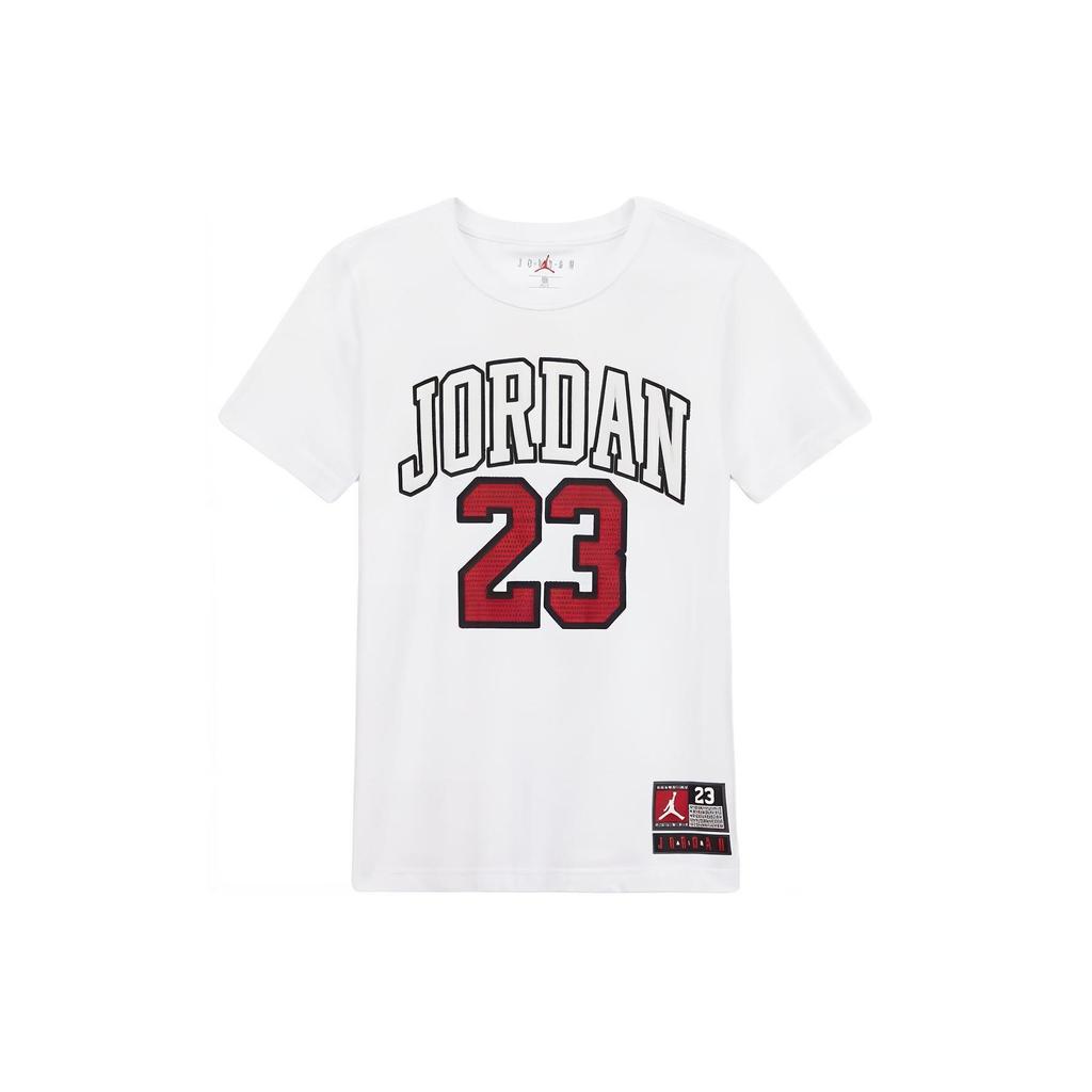 Jordan T-Shirt Letter Print Sports Casual Short Sleeve Kids Tops White DB7394-100
