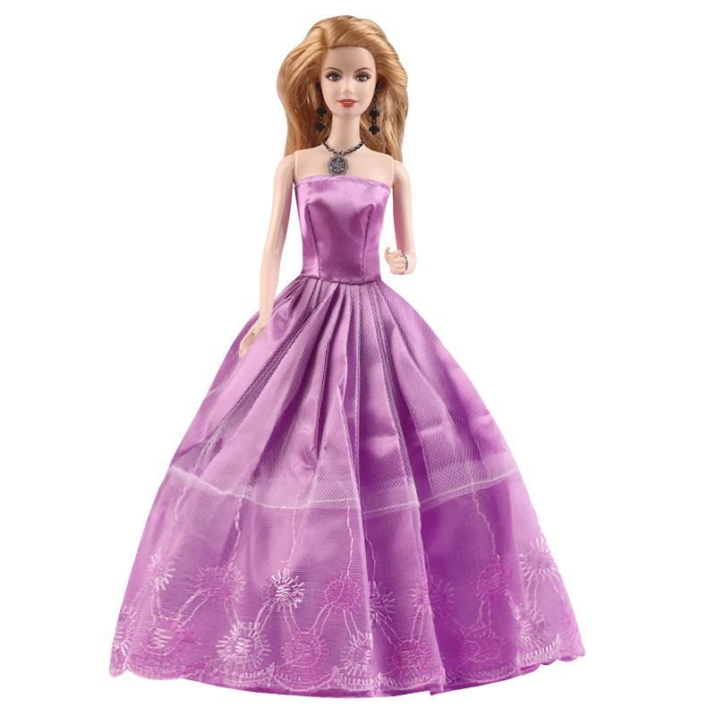 30cm Doll Clothes Wedding Dress Princess Tail Skirt Evening Dress Girl Toy Half-covered Big Skirt