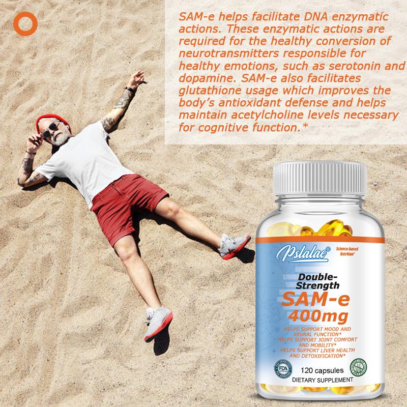 SAM-e Doppia Forza 400mg - Salute del Fegato, Disintossicazione Corporea, Alleviare il Dolore Articolare