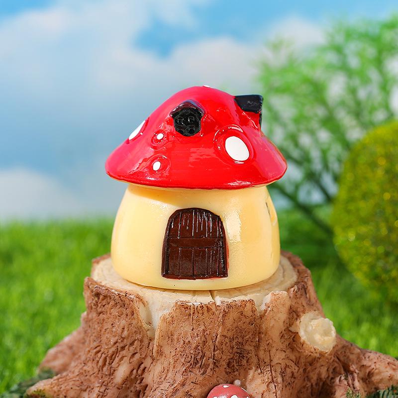 Mediterranean Style Mushroom House Zakka Miniature Landscape Ornament