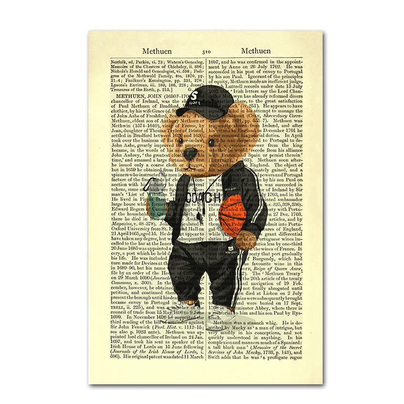 Kreative Zeichnung Vintage Zeitung Wörterbuch Poster und Drucke moderne minimalistische Stil Wand Kunst Leinwand Malerei Home Room Decor