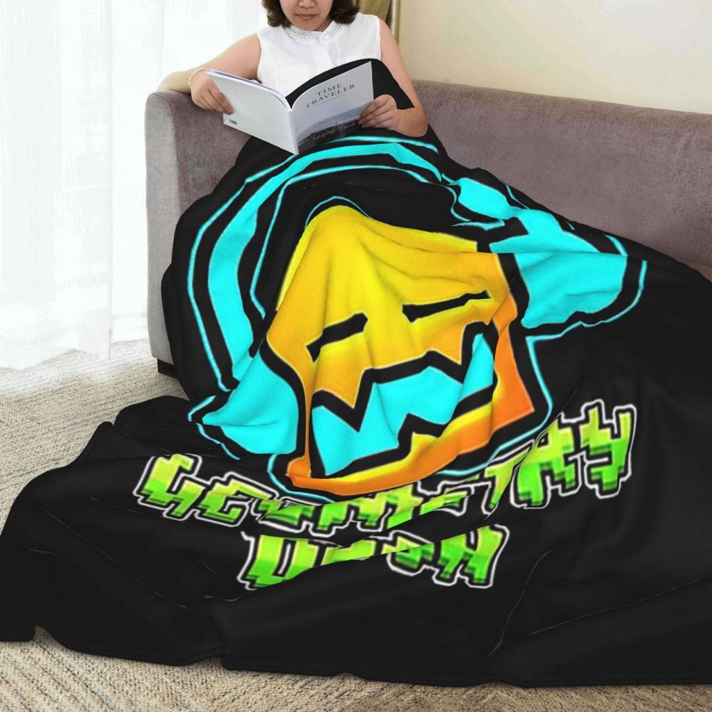 Coperta Geometry Dash per Videogioco Morbida Calda Coperta Plaid in Flanella Peluche per Letto Soggiorno Picnic Viaggio Divano di Casa