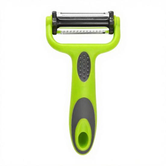 

3-in-1 Peeler with Double-Knife Design Shredding Scraping Ergonomic Anti-Slip Handle Lightweight Portable Fruit Vegetable Peeler Kitchen Tool
