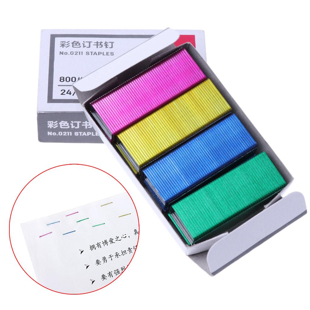 800Pcs/Box 12mm for Creative Colorful Metal for Staples Office School Binding Su