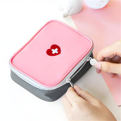 Mini Pochette de Premiers Secours Portable, Sac à Médicaments de Voyage Vide Double Fermetures Éclair Poche Pratique pour Pilules pour le Voyage la Maison, Petite Taille