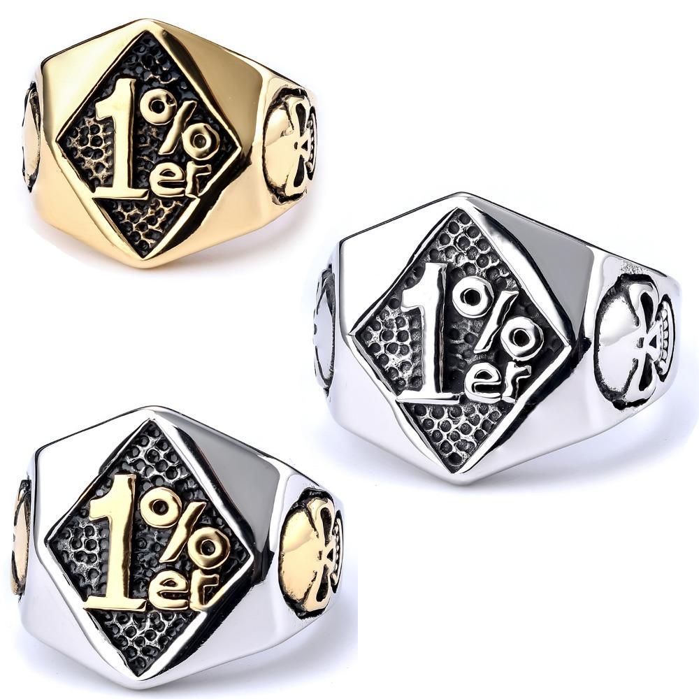 Vintage Titanstahl Schädelring für Männer Gothic Punk Motorradschmuck