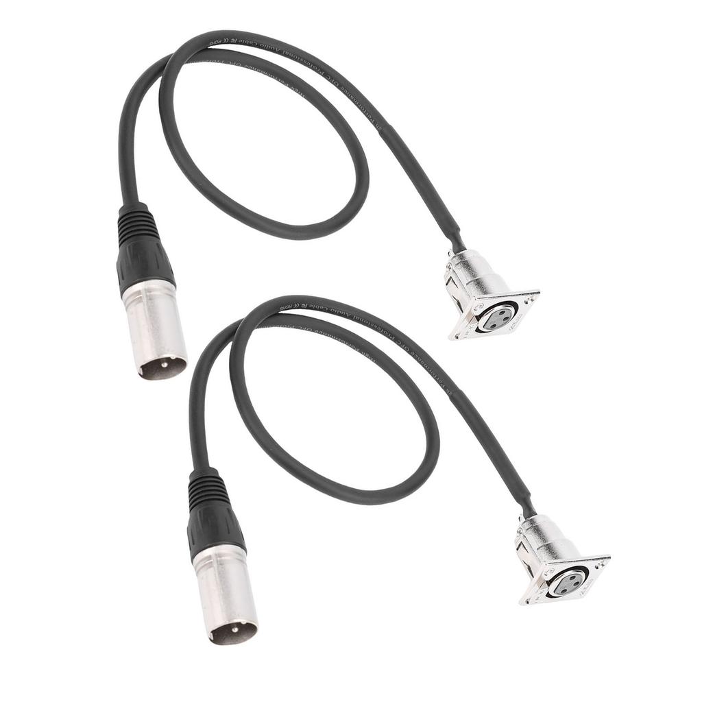 2 Pcs XLR Pass Through Cable No Solder D Type XLR Cable Mic Feed Pass Thru Converter for Stage Box Patch Panel Floor Box