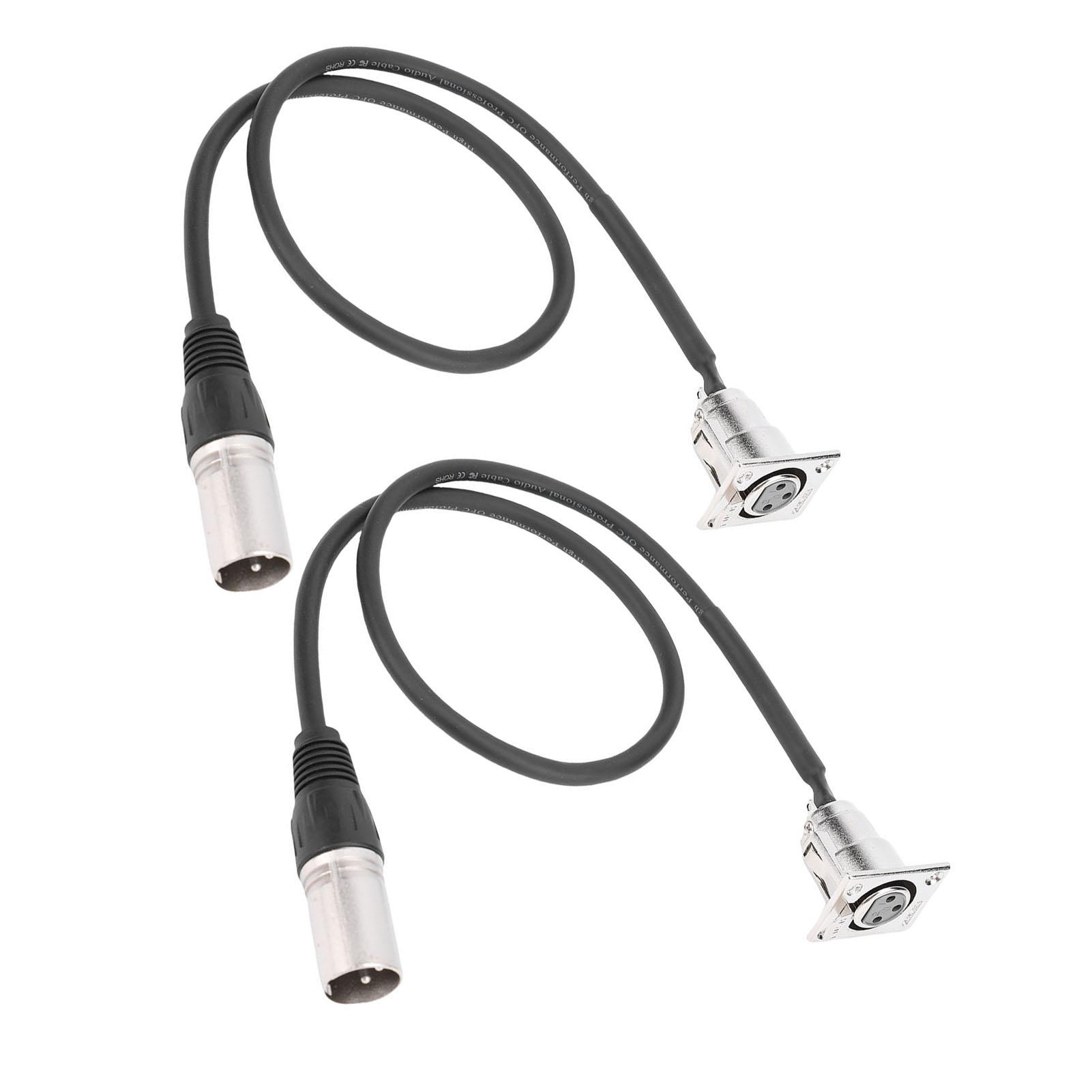 

2 Pcs XLR Pass Through Cable No Solder D Type XLR Cable Mic Feed Pass Thru Converter for Stage Box Patch Panel Floor Box