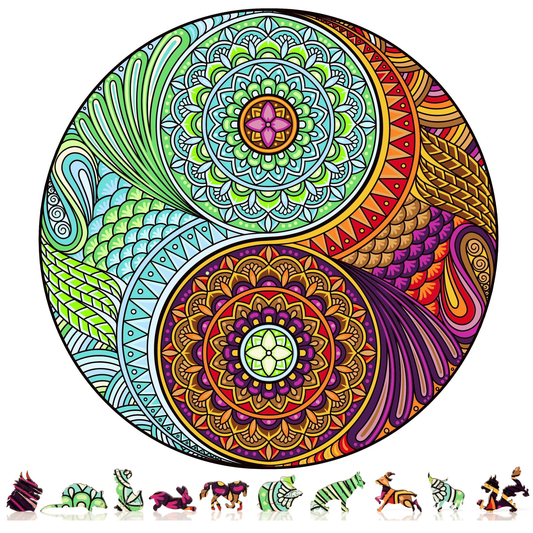 

ZenChalet - Yin Yang Jigsaw Puzzle for Adults, 200 Pieces - Wooden Jigsaw Puzzle for Adults, Perfect Spiritual Gift, Relaxing with Uniquely Shaped