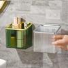 Elegant Wall-Mounted Bathroom Organizer for Toothbrush, Toothpaste, and Comb