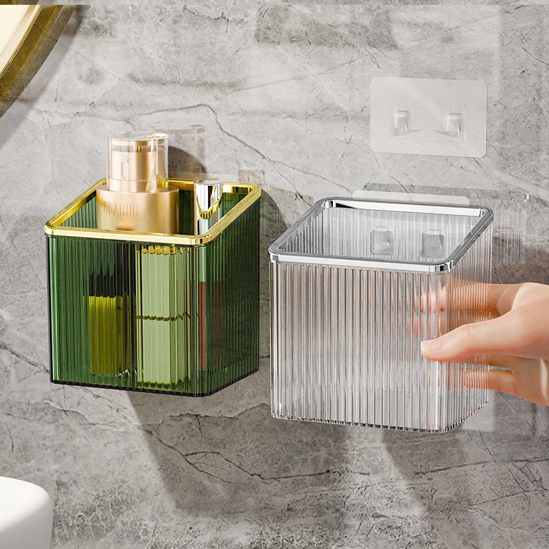 Elegant Wall-Mounted Bathroom Organizer for Toothbrush, Toothpaste, and Comb