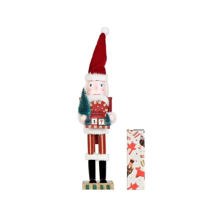 

Wood Nutcrackers 38CM Christmas Tree Advents Calendar Hand Painted Seasonal Decoration Ideal For Gifting 1