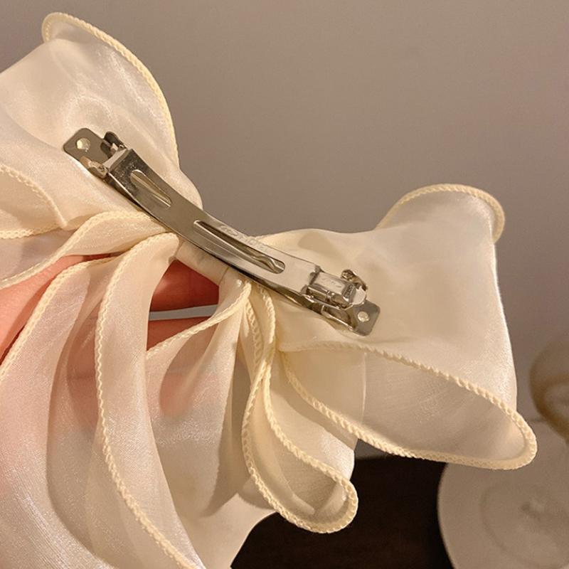 Sweet Chiffon Bow Hair Clips Girls Blue Shining Satin Bowknot Hair Clips Ribbon Bow Barrette Hairpin Grip Ponytail Clip Headwear