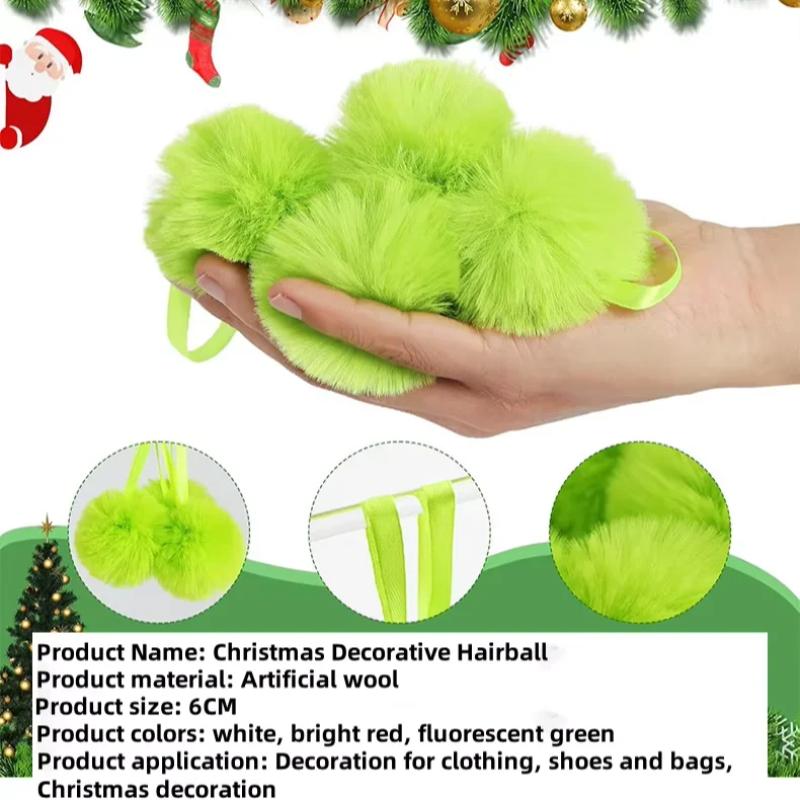 12/24Pcs Christmas Decoration 6cm Plush Christmas Ball Xmas Tree Ornament for Home Decor Navidad New Year Gift 2026 Accessories