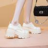 Brogue Women's Shoes 9cm Thick-soled Lace-up Loafers Female Comfortable and Height-enhancing Women High Heels