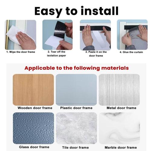 Heavy-Duty Magnetic Garage Door Screen with Weighted Bottom, Auto-Close, Fiberglass Screen Door, Easy Installation, for Two-Car Garages (375x218cm)