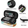 Pencil Bag Lightweight Scratch Resistant Polyester Smooth Zipper with Main Compartment Mesh Pocket and Pen Slots for Boys Girls