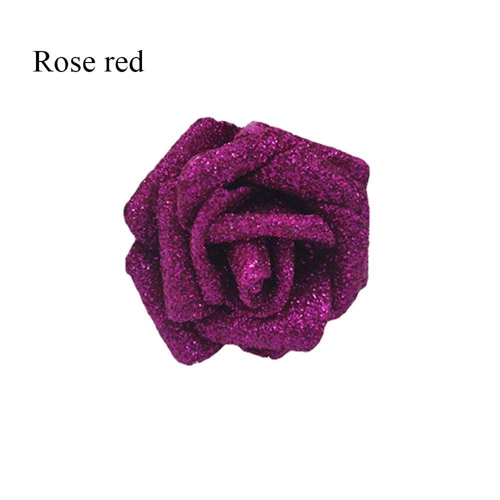 DIY Wedding Party Decor with Glitter Powder Bride Bouquet Decoration Foam Roses Artificial Roses Artificial Flowers