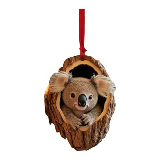 Christmas Animal Ornament Cartoon Forest Animal Hanging Decoration 2D Flat Acrylic Pendant