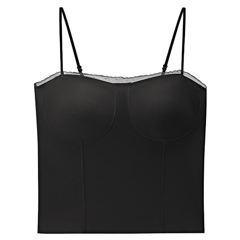 Lace Camisole Bra Top for Women with Padded Cups - Comfortable, Supportive, Wearable Outwardly L (110-135 lbs)