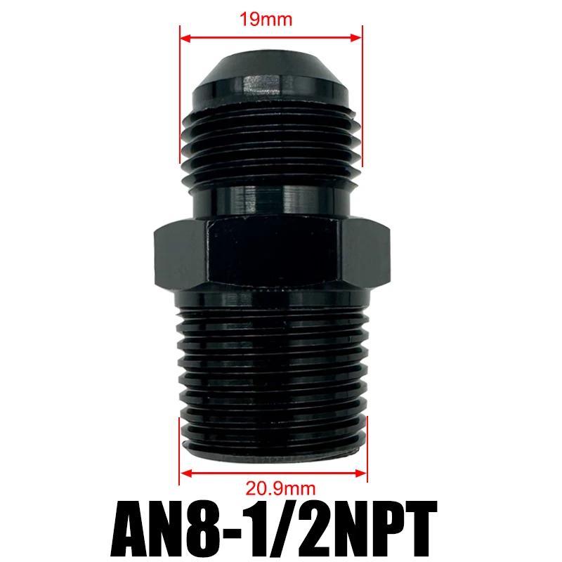 4AN 6AN 8AN 10AN 12AN To 1/2" 1/4" 1/8" 3/8" 3/4" NPT Oil Cooler Adapter Male Straight Fuel Hose Pipe Tube Thread Flare Fitting
