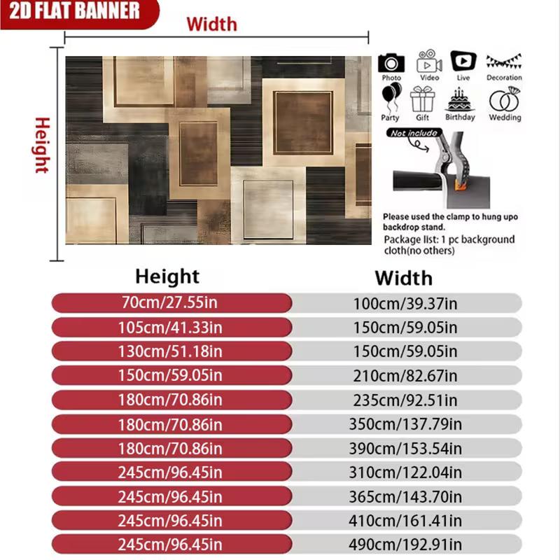 2D Vintage Textured Abstract Rectangle Tapestry Earthy Brown and Black Design
