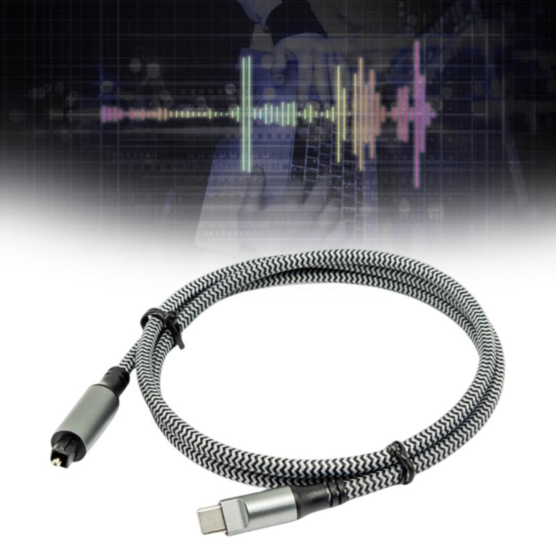 USB C Digital Fiber Optical Analog Sound Cable SPDIF Digital Sound Converter Cable for HDTV Multimedia Speaker